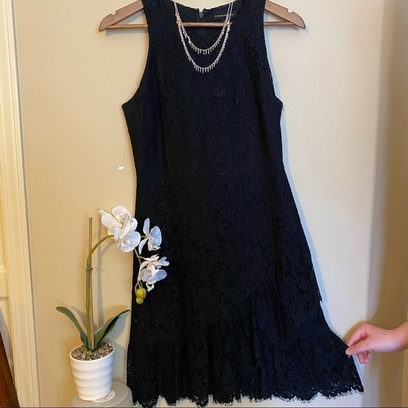 BANANA Republic black lace, tiered skirt dress - Picture 1 of 5